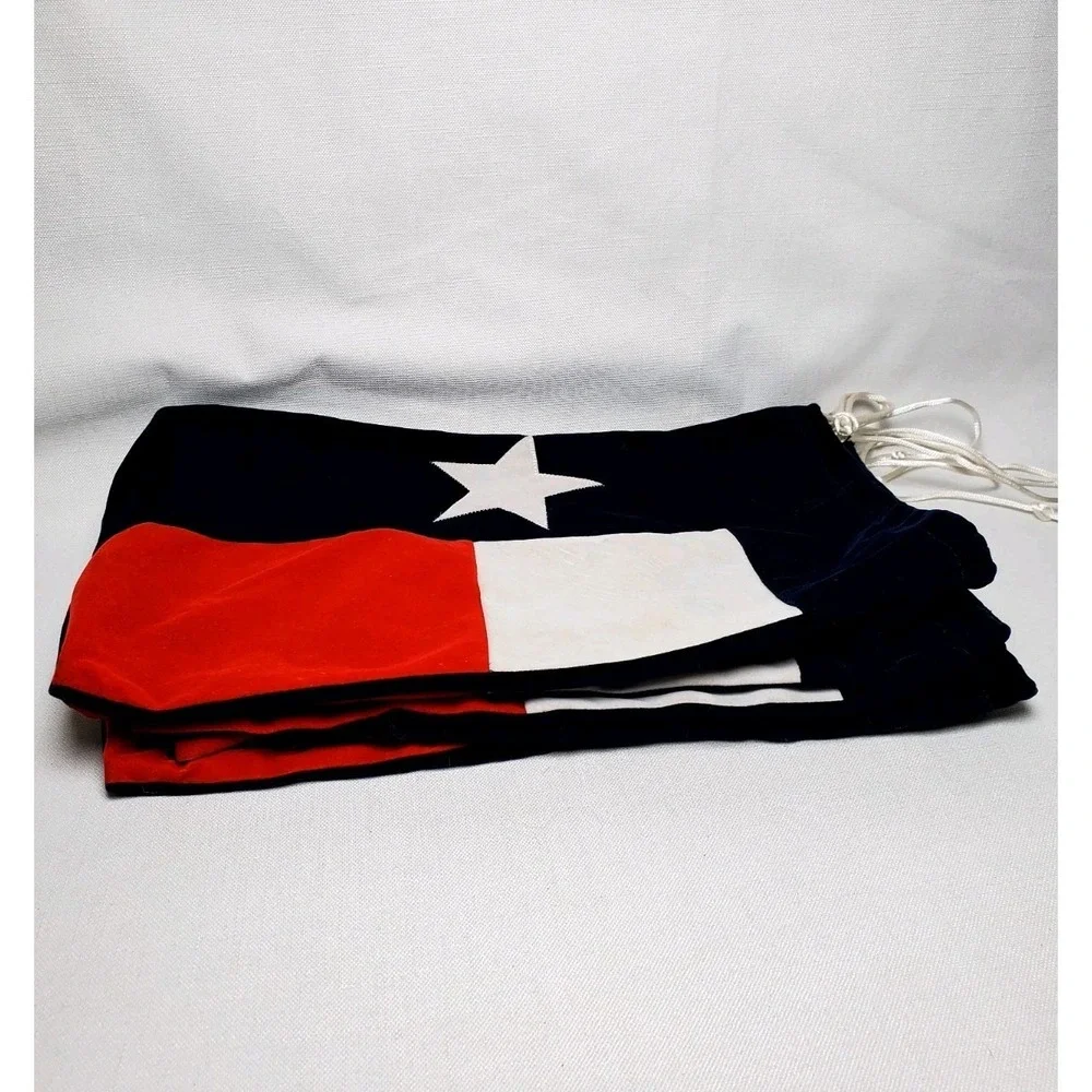Texas Flag Velvet Drawstring Gift Bags Lone Star State Red‎ White Blue Lot Of 5